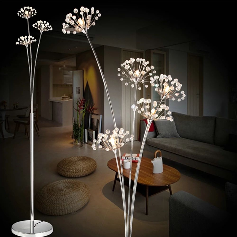 New Modern Crystal Floor Lamp For Living Room Flower Decorative Led Steel Standing  Lamps Bedroom Classic Lightitaly Designer – Floor Lamps – Aliexpress Regarding Famous Flower Floor Lamps (View 15 of 15)
