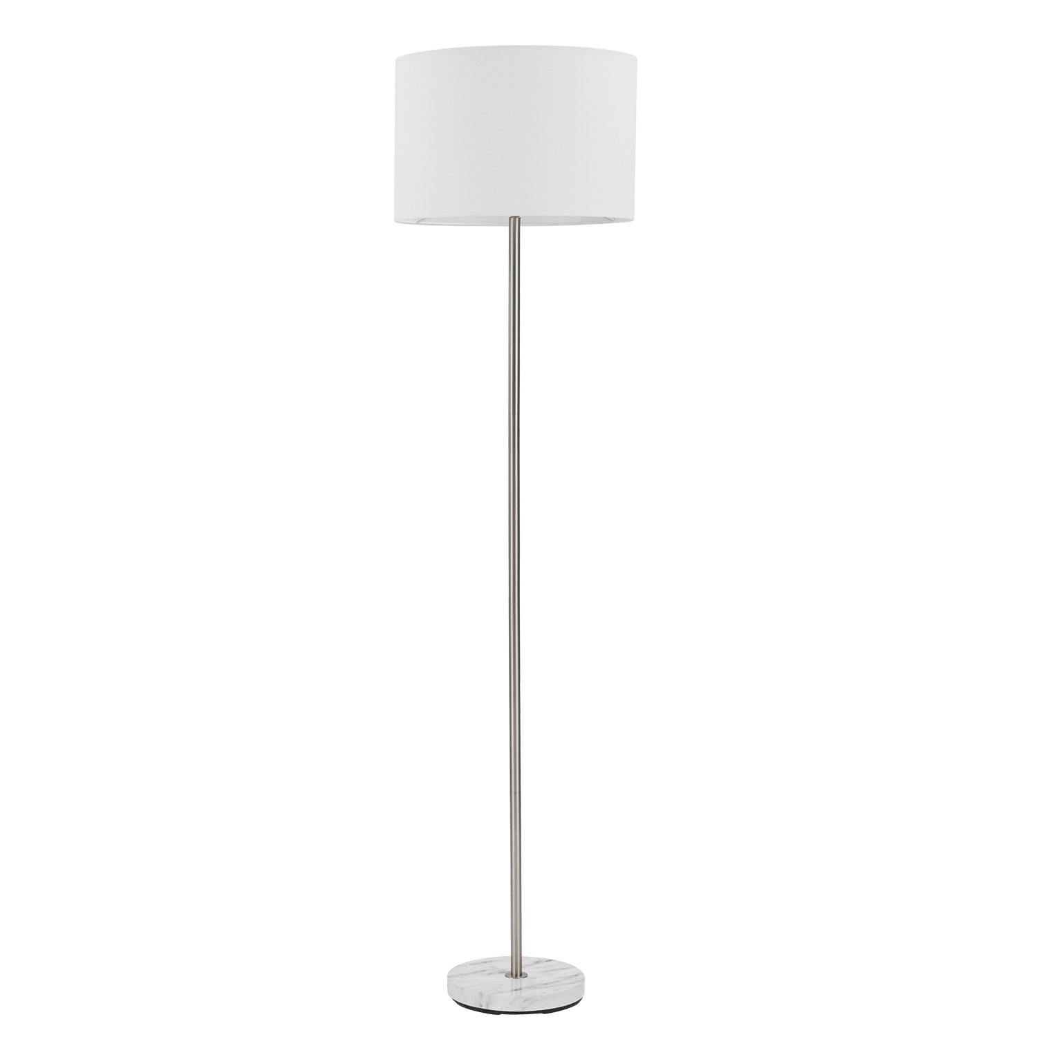 Newest Globe Electric Versailles 60" Brushed Nickel Floor Lamp With Faux Marble  Accent, 67036 – Walmart Pertaining To Brushed Nickel Floor Lamps (View 13 of 15)