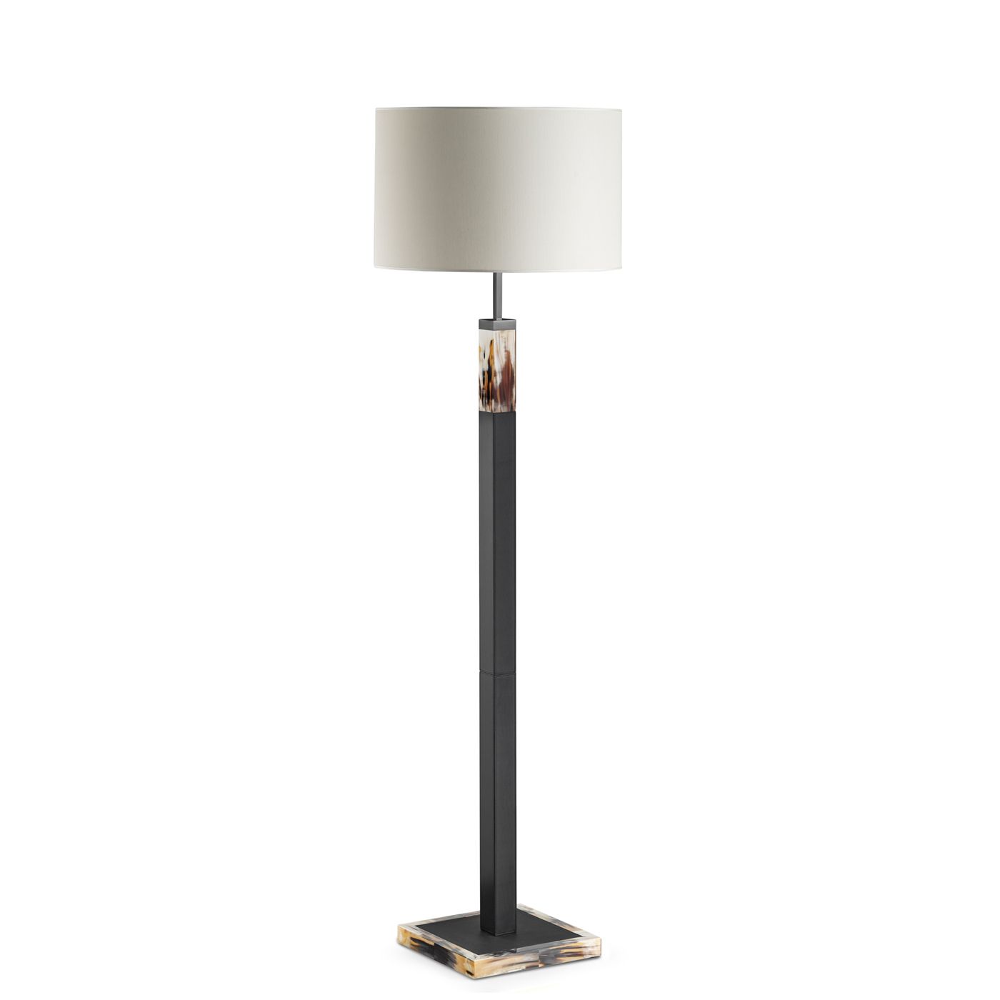 Newest Lamps – Alma Table And Floor Lamp In Black Leather And Horn – Arcahorn Intended For 75 Inch Floor Lamps (View 6 of 15)