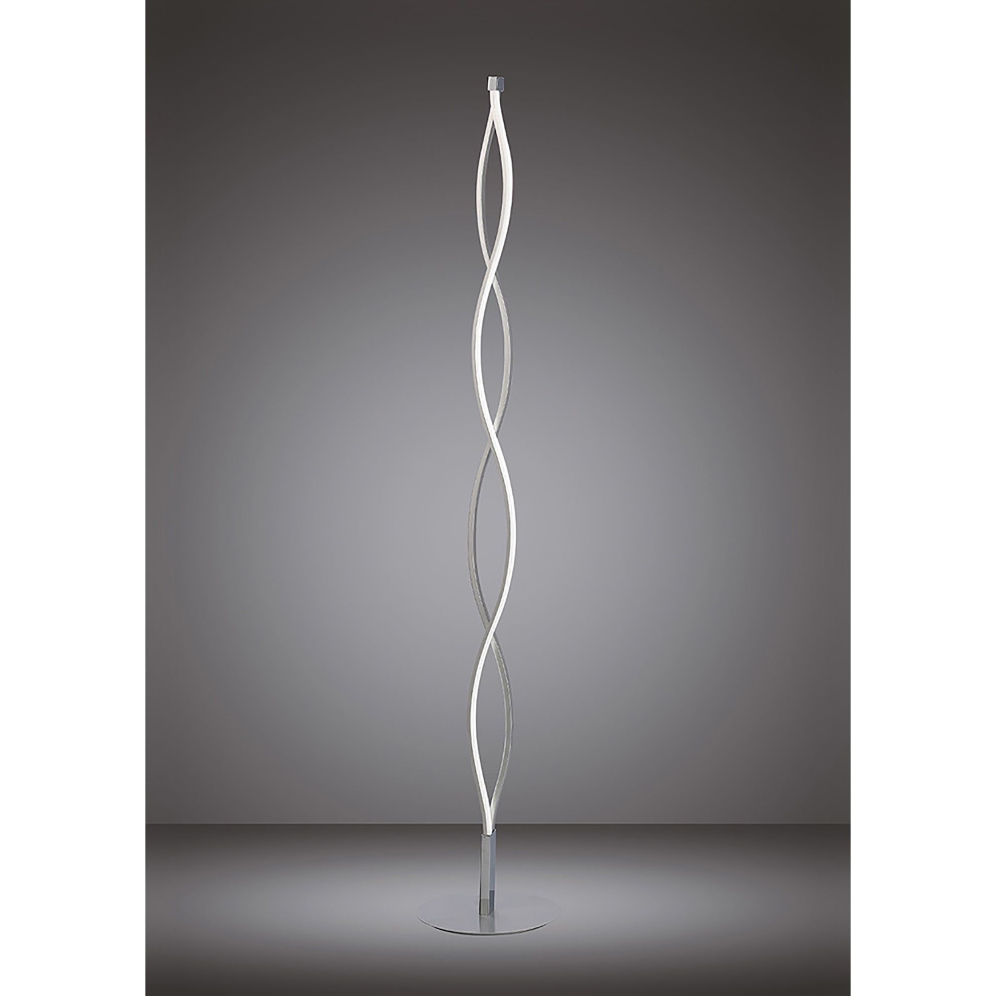 Newest Silver Metal Floor Lamps In Mantra M4861 Sahara Single Led Floor Lamp In Silver And Chrome Finish (View 10 of 15)