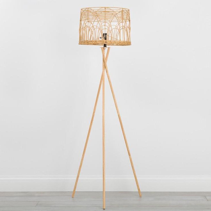 Opalhouse Woven Natural Rattan Tripod Floor Lamp Within Famous Woven Cane Floor Lamps (View 10 of 15)