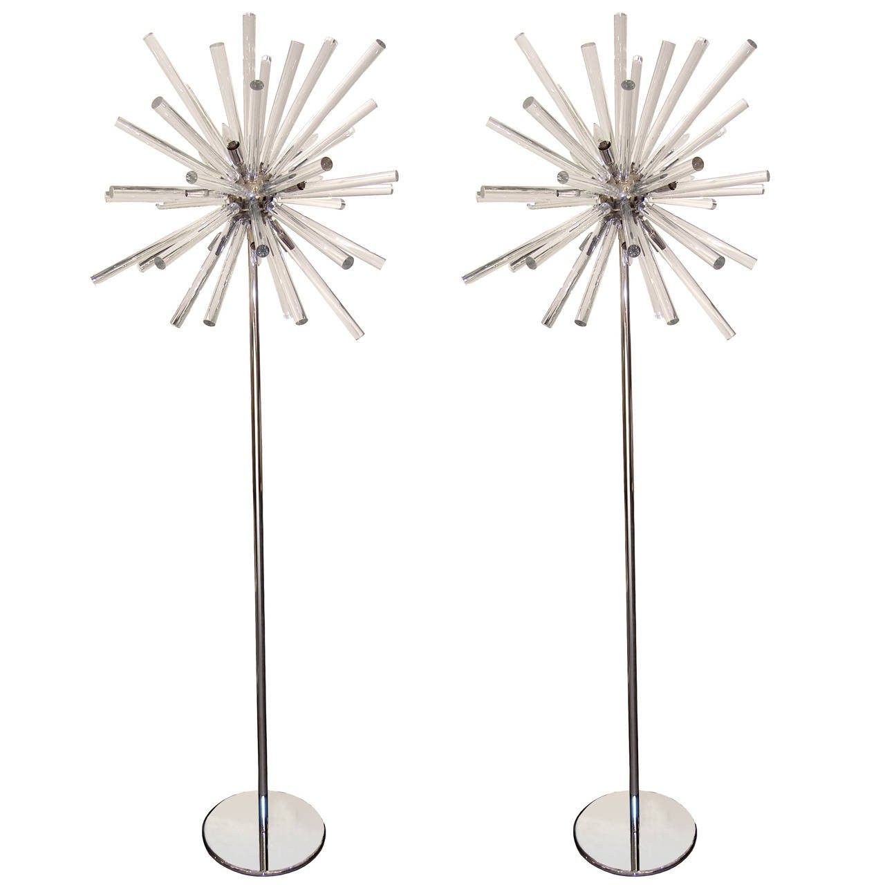 Pair Of Stainless Steel And Glass Sputnik Floor Lamps – Floor Lamps –  Lighting – Inventory Within Current Sputnik Floor Lamps (View 3 of 15)