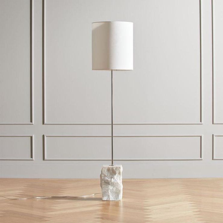 Popular Raw Marble Base Nickel Floor Lamp With Marble Base Floor Lamps (View 6 of 15)