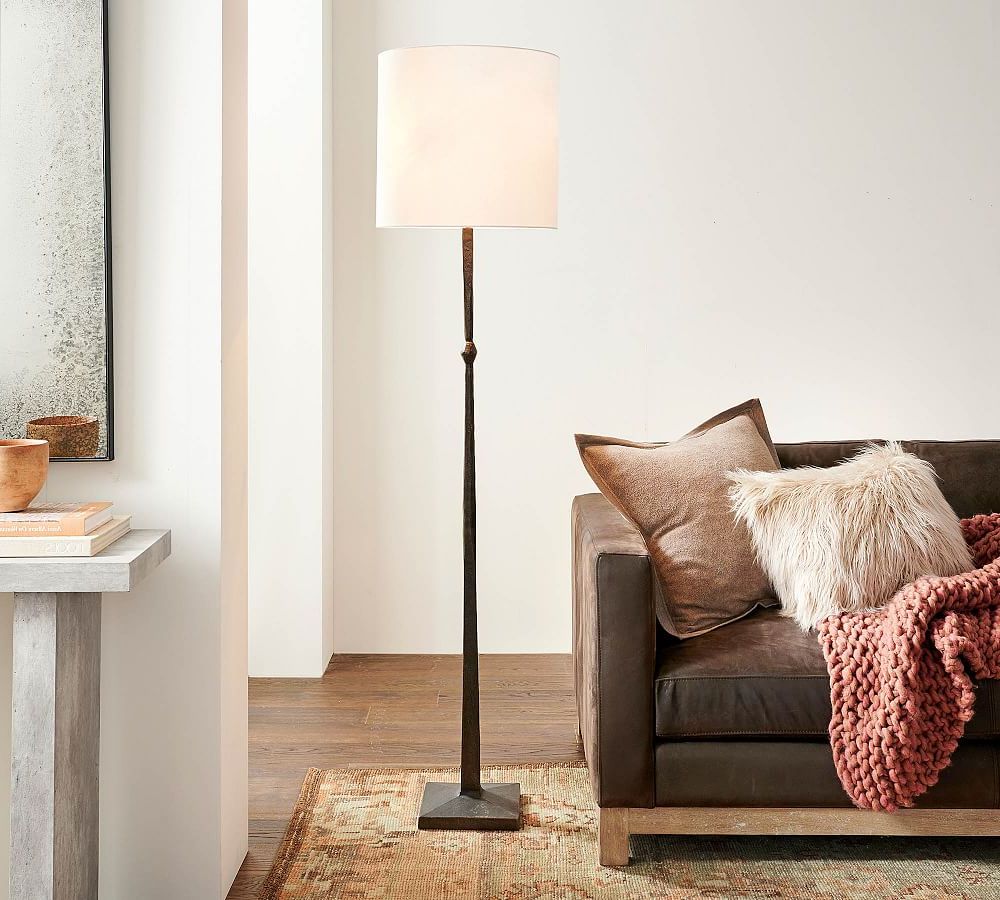 Pottery Barn Inside Fashionable Brown Metal Floor Lamps (View 15 of 15)