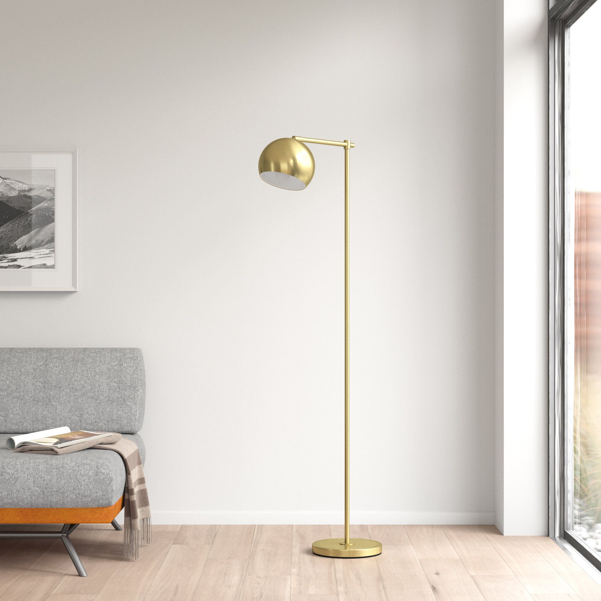 Preferred Gold Floor Lamps For Mercer41 Cianciulli 60" Reading Floor Lamp & Reviews (View 2 of 15)
