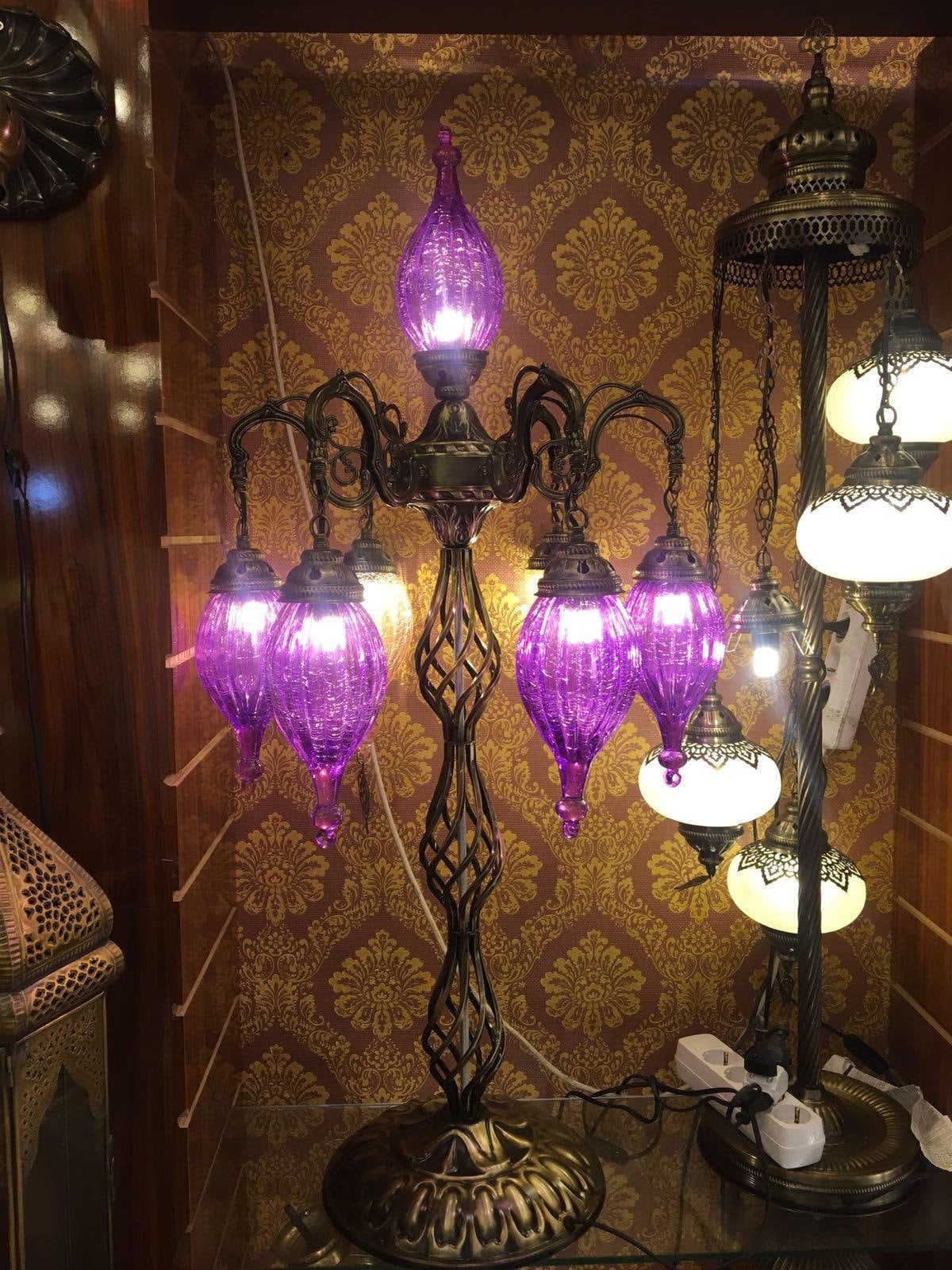 Purple Floor Lamps Within Well Known Handmade Oriental Floor Lamp Blown Glass Floor Lamp Turkish – Etsy (View 8 of 15)