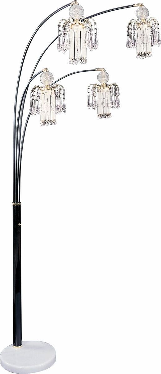 Recent Chandelier Style Floor Lamps With Regard To Coaster 1771n Traditional Chandelier Style Glass Overhead Floor Lamp With  Dimmer Switch Black Finish And White Base (View 9 of 15)