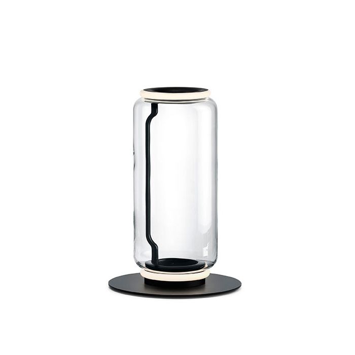 Recent Flos Floor Lamp Noctambule (1 High Cylinder – Blown Glass / Black Die Cast  Aluminum) – Myareadesign (View 8 of 15)