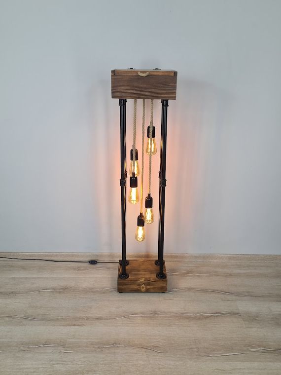 Rustic Floor Lamps Throughout Newest Rustic Farmhouse Industrial Floor Lamp Rustic Home Decor – Etsy (View 14 of 15)