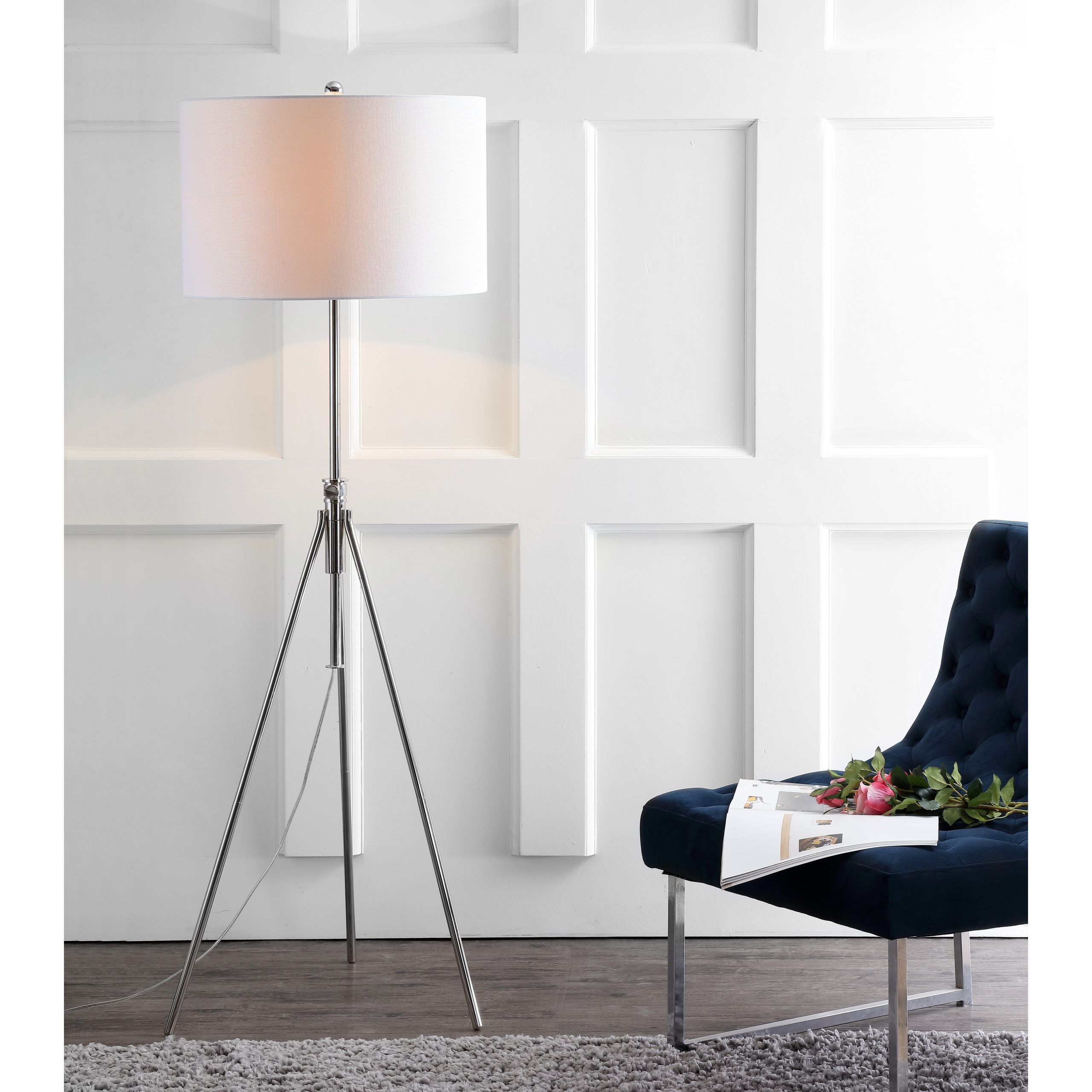 Safavieh Lighting 50 72 Inch Adjustable Cipriana White Floor Lamp – 23" X  23" X 50 72" – On Sale – Overstock – 22238433 Regarding Latest 50 Inch Floor Lamps (View 15 of 15)