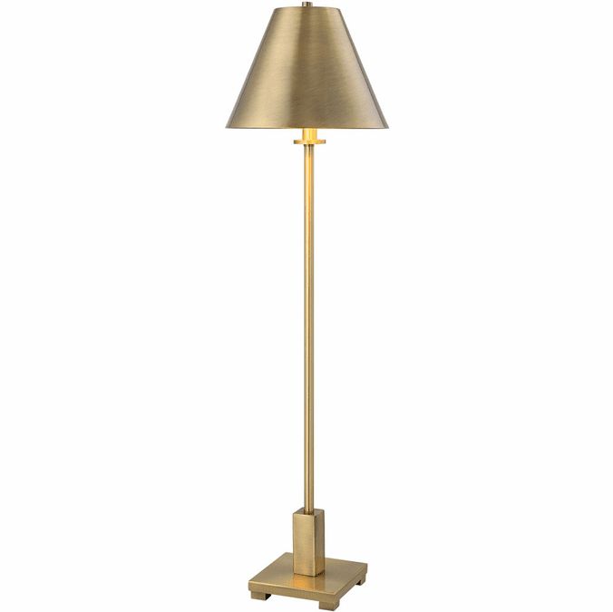 Satin Brass Floor Lamps For Favorite Uttermost 30154 1 Pilot Contemporary Plated Brushed Brass Floor Lamp –  Utt 30154  (View 10 of 15)