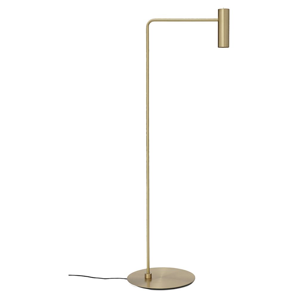 Satin Brass Floor Lamps Regarding Most Current Heron Floor Lamp – Satin Brass, Satin Brass Base – Rouse Home (View 4 of 15)