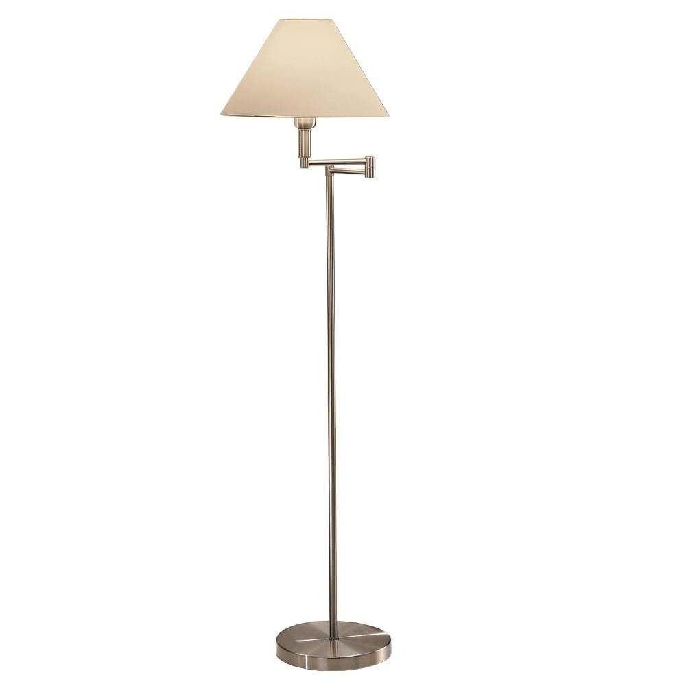Sl254/1191 1 Light Swing Arm Floor Lamp Finished In Satin Nickel From  Lights 4 Living For Newest Adjustble Arm Floor Lamps (View 8 of 15)