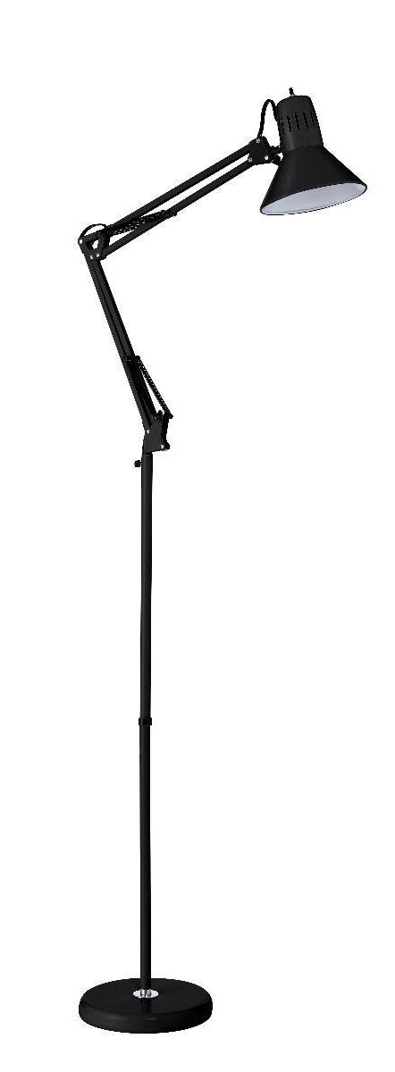 Swing Arm Floor Lamp, Black (View 1 of 15)