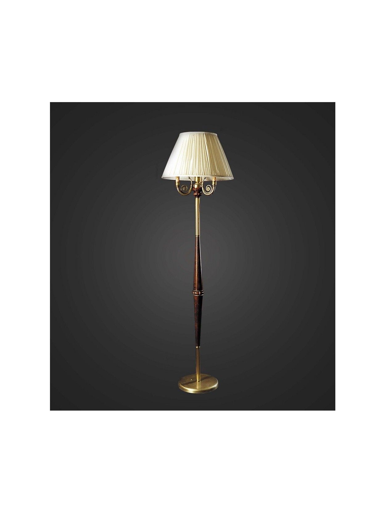 Trendy 3 Light Floor Lamps Inside Classic Brass And Wood Floor Lamp 3 Lights Bga  (View 6 of 15)