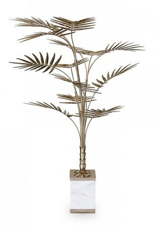 Trendy A Great Mid Century Floor Lamp Shaped As A Palm Tree, That Features Carrara  Marble Base And Gold Plated Brass Leaves (View 13 of 15)