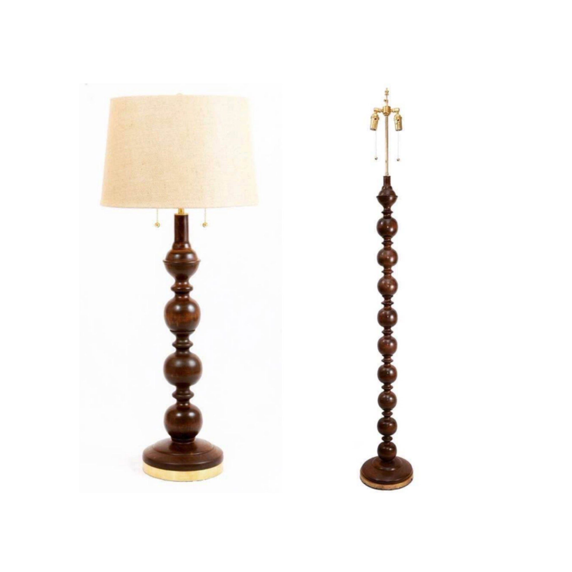 Trendy Cherry Floor And Table Lamp Set 2 Table Lamps 1 Floor Lamp – Etsy With Regard To Beeswax Finish Floor Lamps (View 14 of 15)