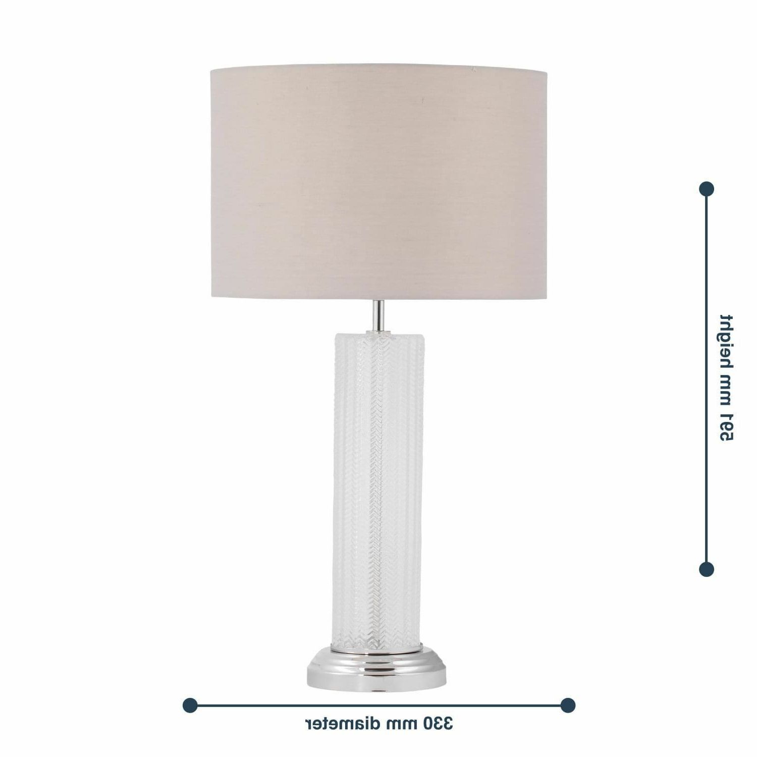 Well Known Grey Textured Floor Lamps With Regard To Modern 59cm Chrome & Textured Glass Table Lamp Bedside Light With Grey  Shade (View 14 of 15)