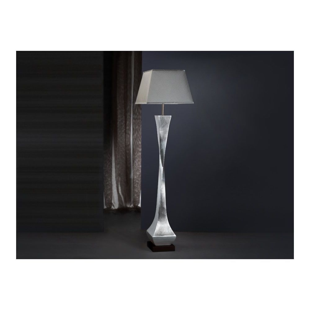 Well Liked 661543uk Deco 1 Light Floor Lamp Silver Walnut Chrome Throughout Chrome Finish Metal Floor Lamps (View 13 of 15)