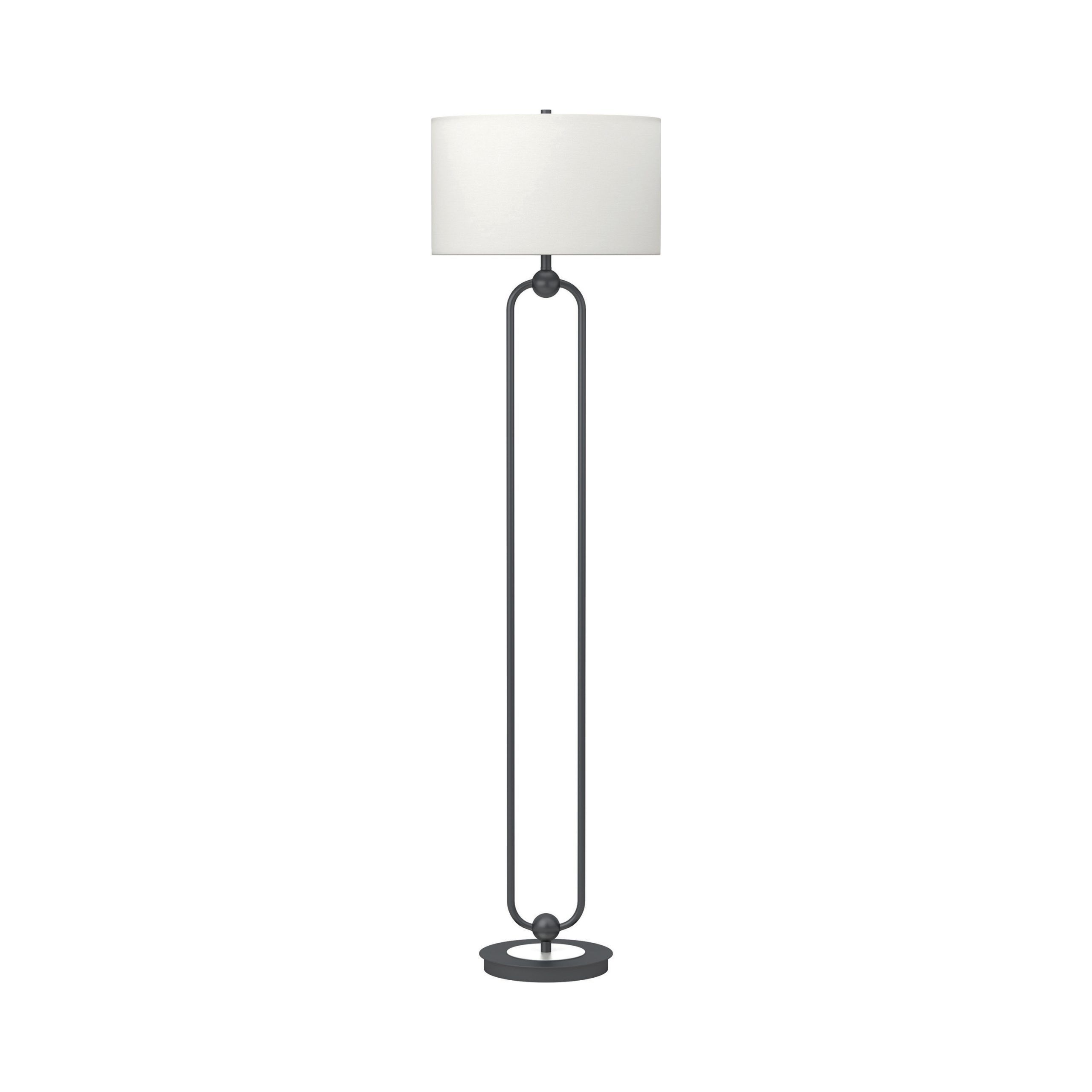 White Shade Floor Lamps Pertaining To Widely Used Drum Shade Floor Lamp White And Orb – Coaster Fine Furniture (View 9 of 15)