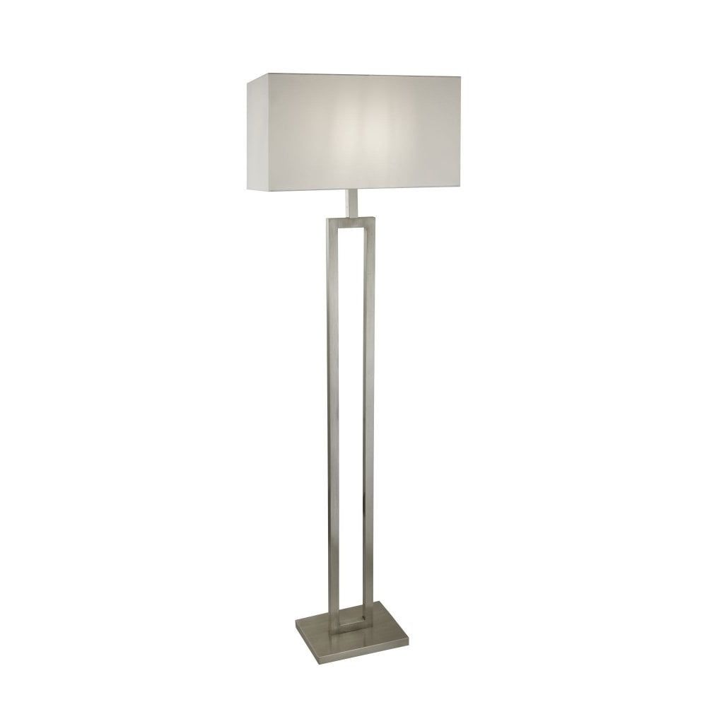 White Shade Floor Lamps Regarding Current 2330ss Floor Lamp Satin Silver White Shade (View 15 of 15)