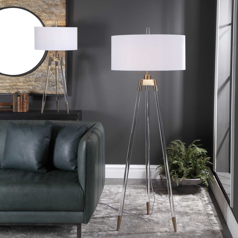 Widely Used Acrylic Floor Lamps Regarding Acrylic Tripod Floor Lamp – Exquisite Living (View 5 of 15)