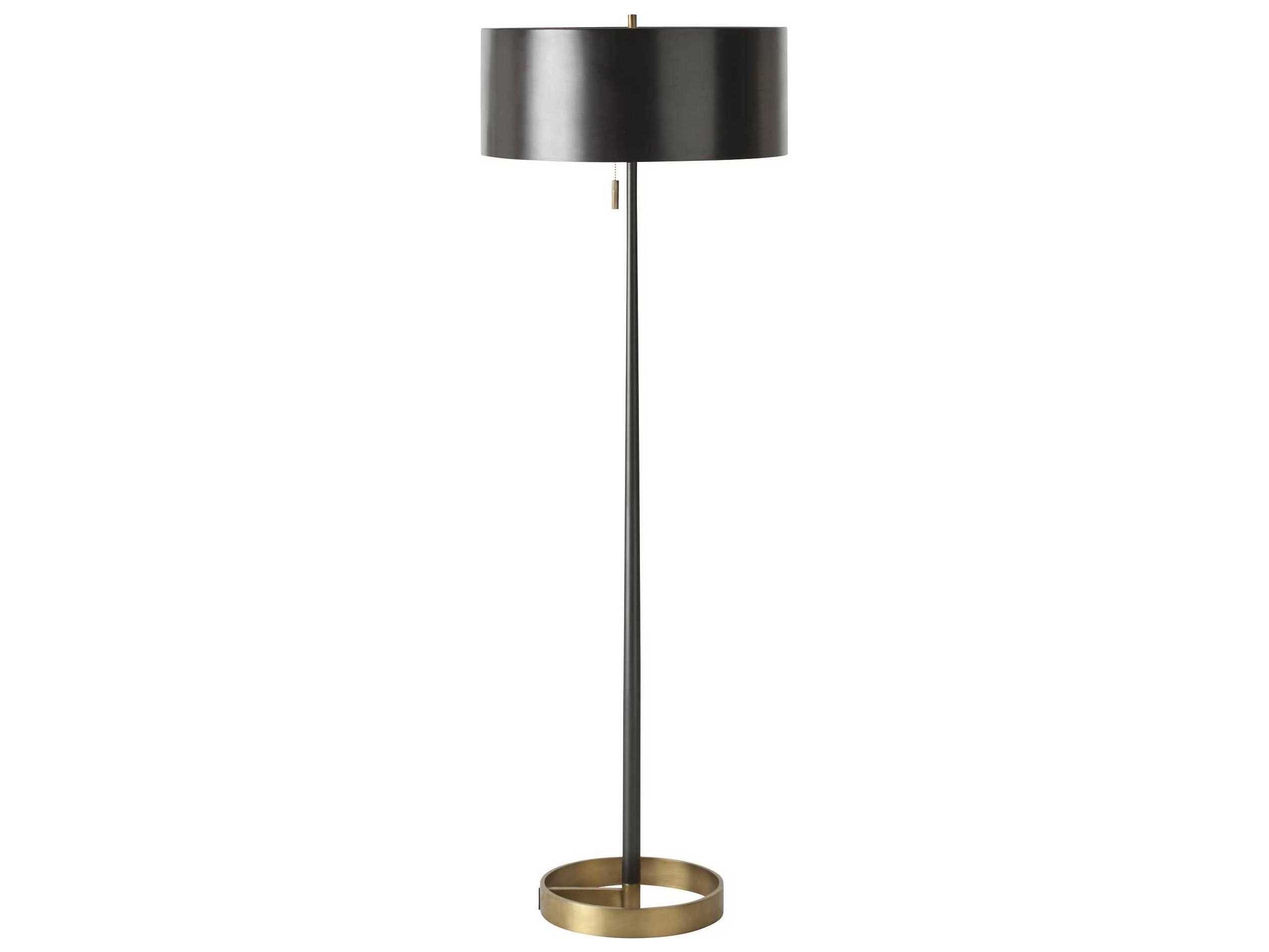 Widely Used Matte Black Floor Lamps Regarding Arteriors Home Violetta Matte Black Floor Lamp (View 8 of 15)
