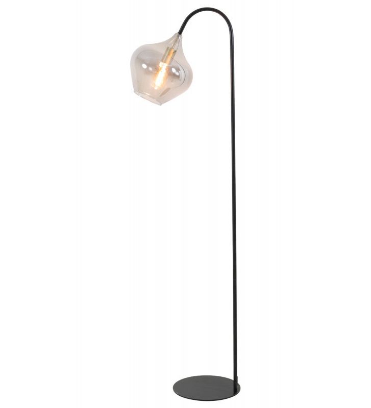 Widely Used Rakel Floor Lamp Black And Smoked Glass H160cm – Light&living – Nardini  Forniture Pertaining To Smoke Glass Floor Lamps (View 1 of 15)