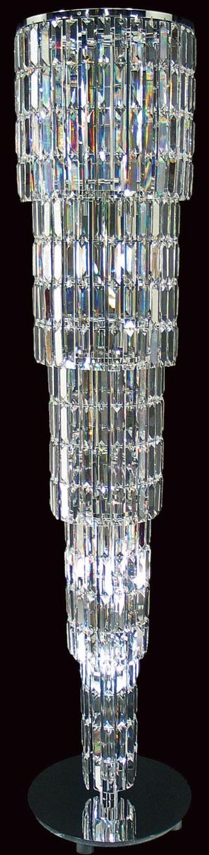 Widely Used Wide Crystal Floor Lamps Within Padua Large Chrome 15 Light Lead Crystal Column Floor Lamp (View 2 of 15)