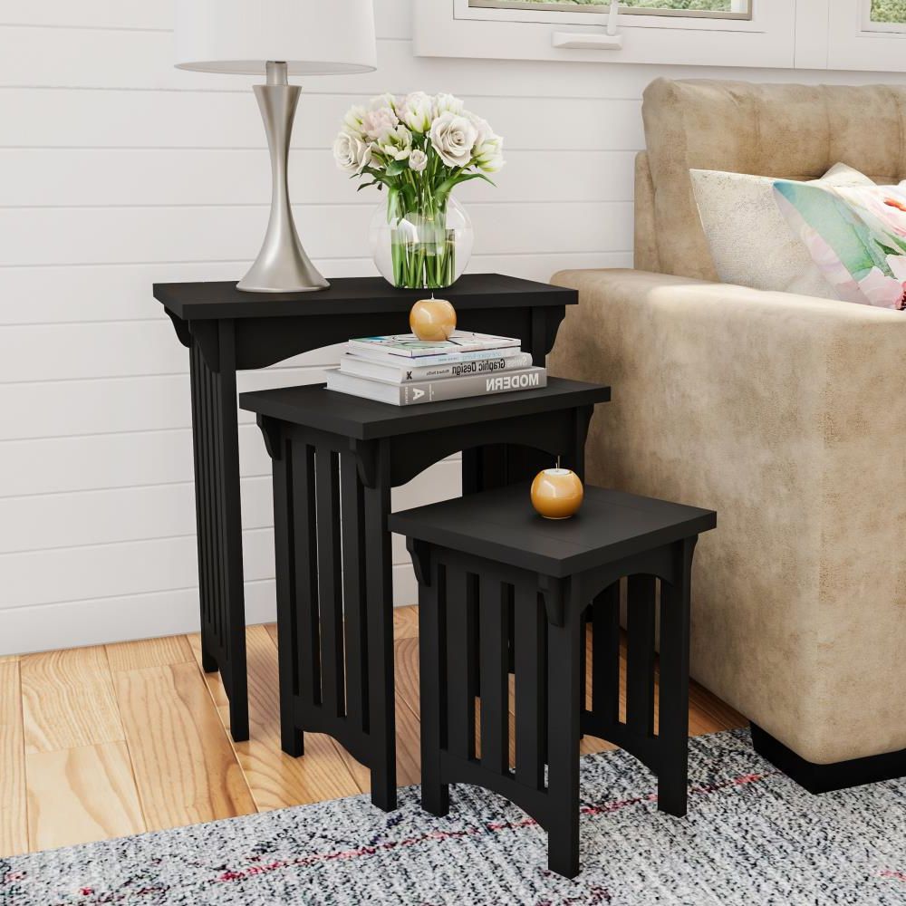 3 Piece Sofa & Nesting Table Set Throughout 2020 Hastings Home Nesting Tables 3 Piece Modern Black Accent Table Set In The  Accent Table Sets Department At Lowes (Photo 14 of 15)