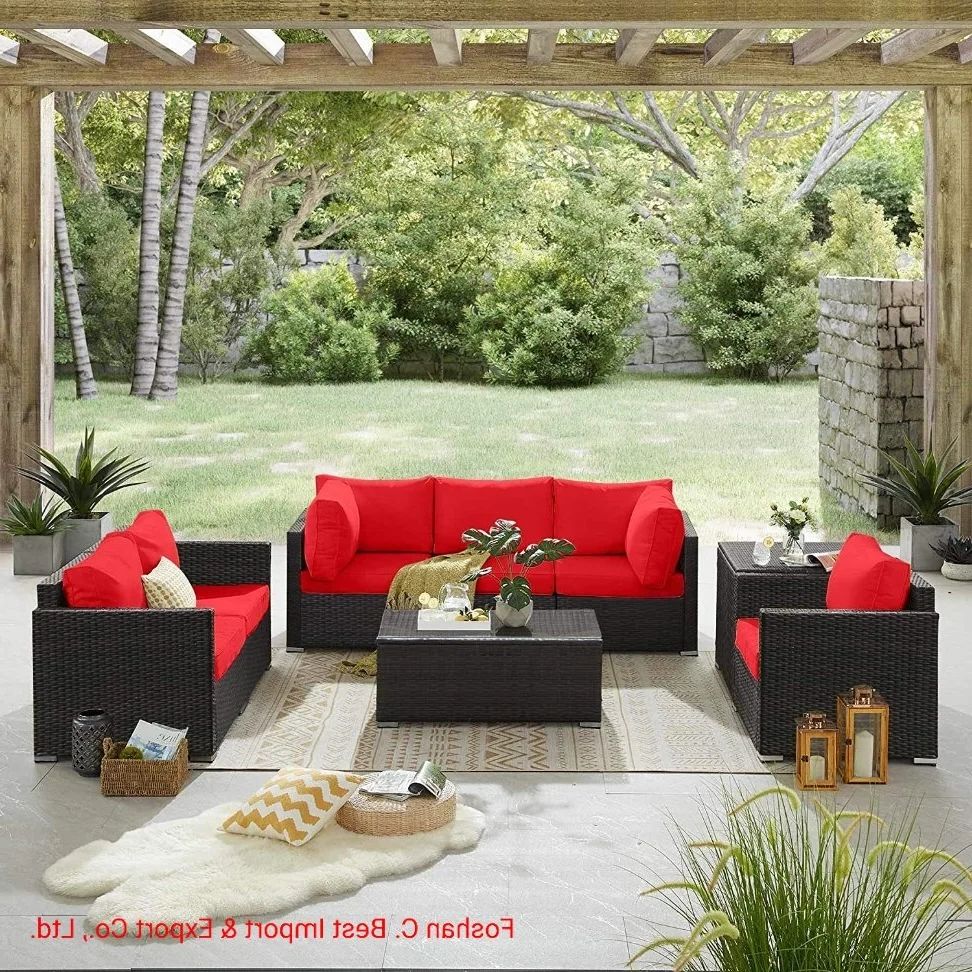 8 Piece Patio Rattan Outdoor Furniture Set For Trendy Modern 8 Pieces Extra Large Luxury Outdoor Patio Furniture Set With Side  Storage Tables, With Glass Table And Cushions For Garden, Porch, Backyard Wicker  Rattan – China Extra Large Wicker Furniture, Combinative (Photo 9 of 15)