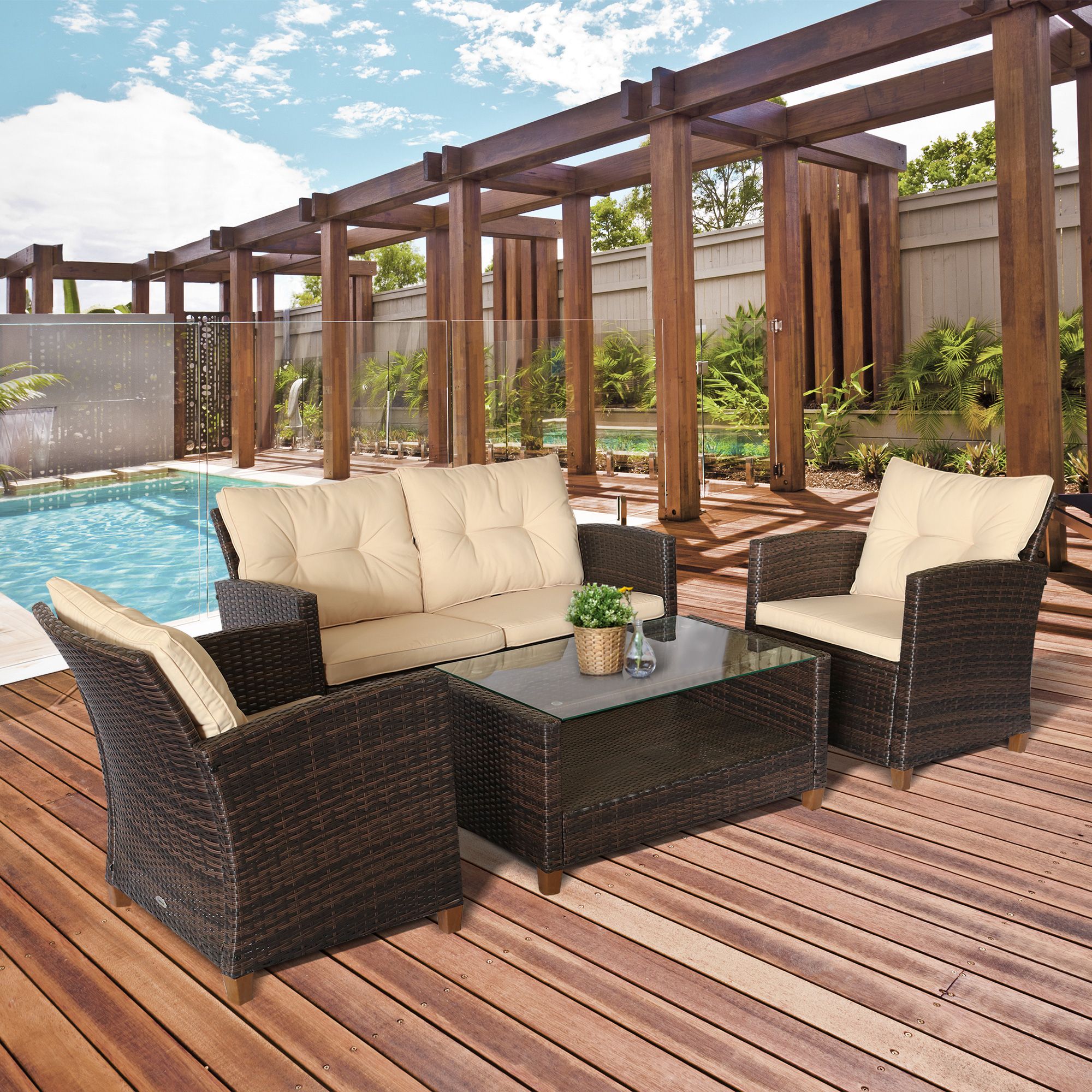 Aosom Canada For Preferred Backyard Porch Garden Patio Furniture Set (View 10 of 15)