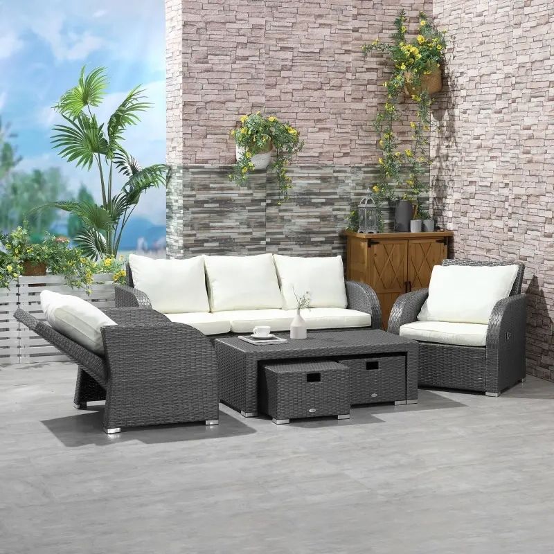 Aosom For Best And Newest All Weather Rattan Conversation Set (Photo 15 of 15)