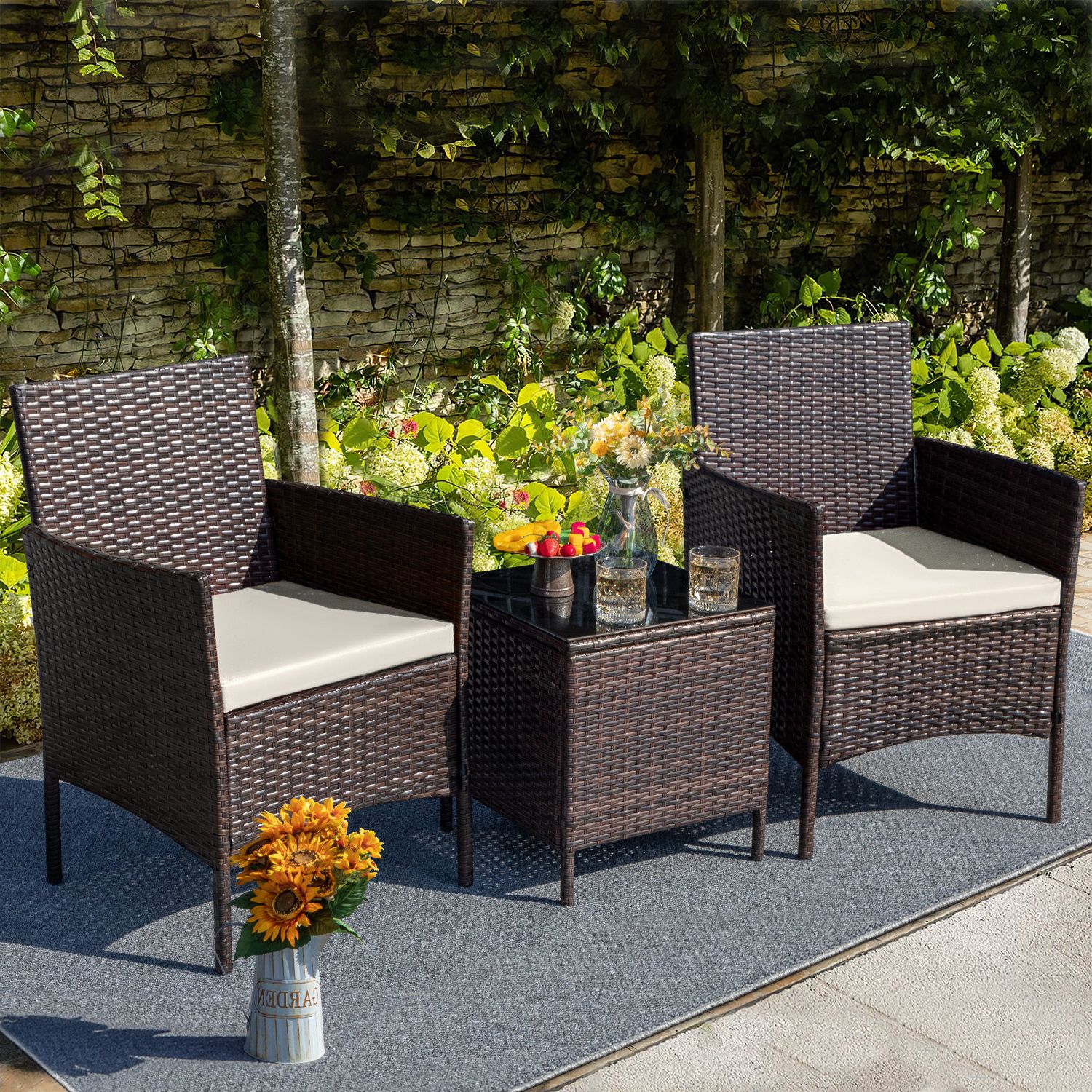 Backyard Porch Garden Patio Furniture Set Intended For Well Liked Brayden Studio® Jagger 2 – Person Outdoor Seating Group With Cushions &  Reviews (View 8 of 15)