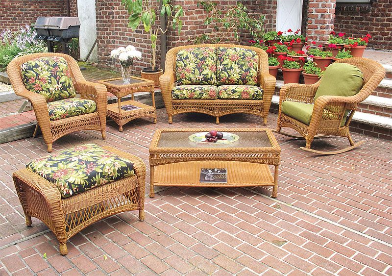 Brown Wicker Chairs With Ottoman Intended For Widely Used Golden Honey Palm Springs Resin Wicker Furniture Sets – Wicker Patio  Furniture, Full Size – Outdoor Resin Wicker Furniture (View 6 of 15)