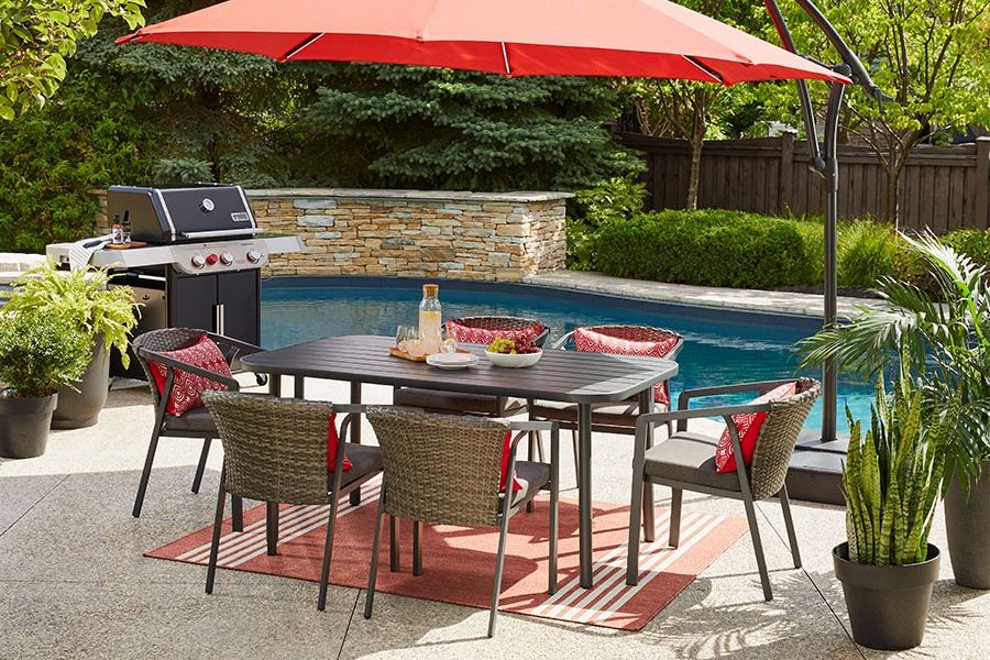 Current Patio & Outdoor Furniture – Homedepot.ca With Backyard Porch Garden Patio Furniture Set (Photo 12 of 15)