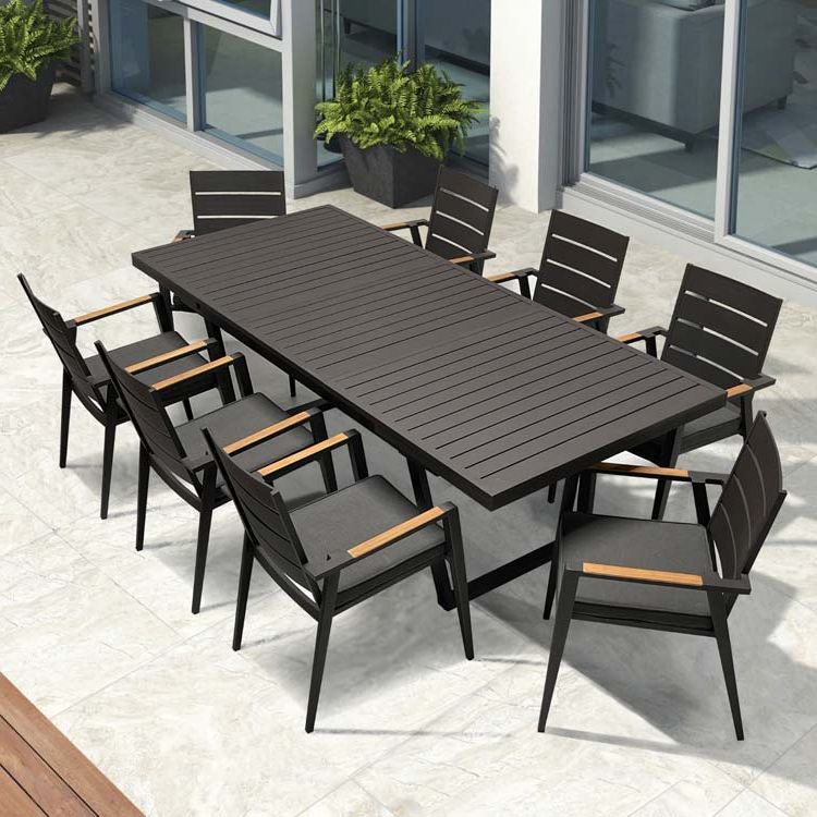 Favorite Metal Table Patio Furniture For 9 Pc Aluminum Patio Dining Set – Raven Table With Keto Chair – Teak Patio  Furniture (Photo 12 of 15)
