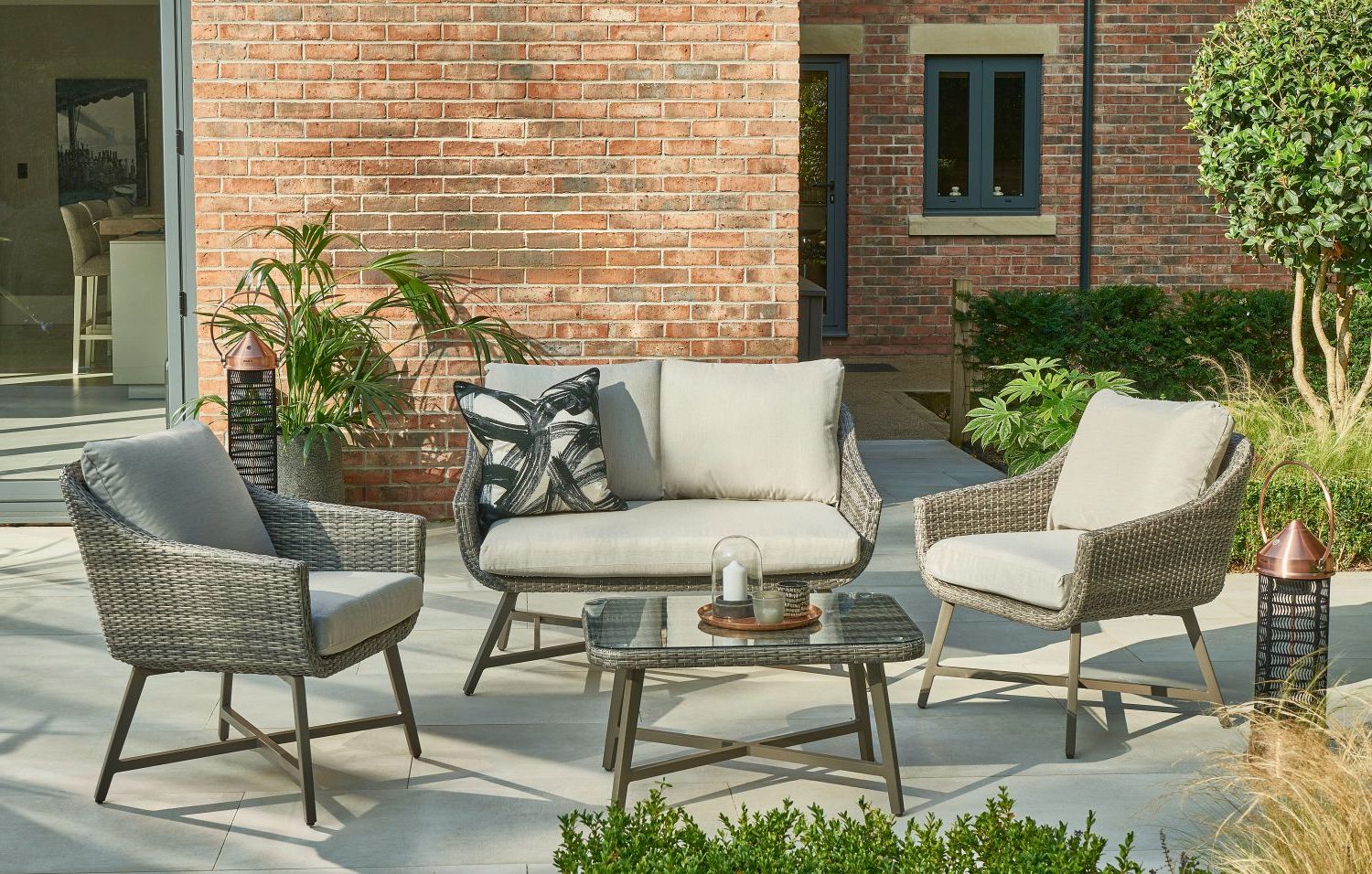 Garden Furniture In Outdoor 2 Arm Chairs And Coffee Table (Photo 1 of 15)