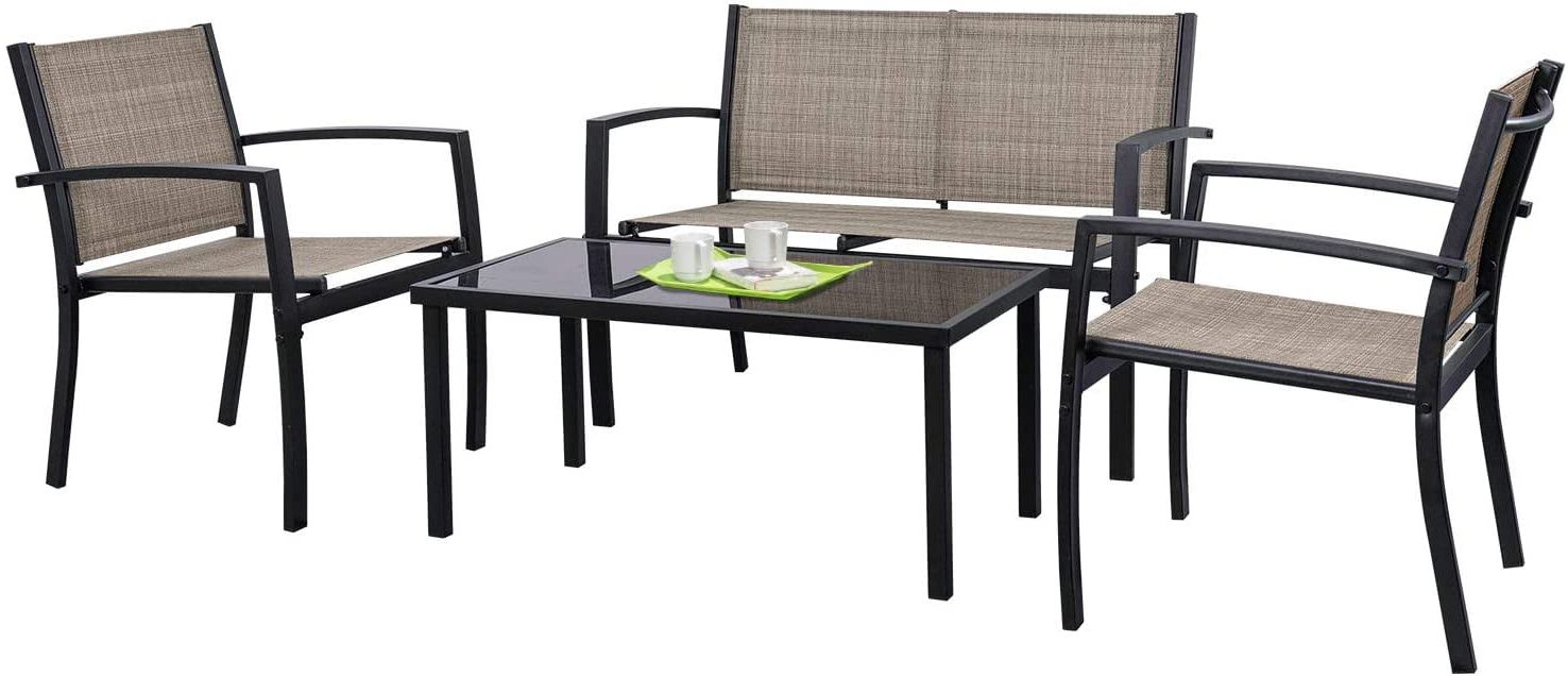 Latest Vineego 4 Pieces Patio Furniture Outdoor Furniture (View 10 of 15)