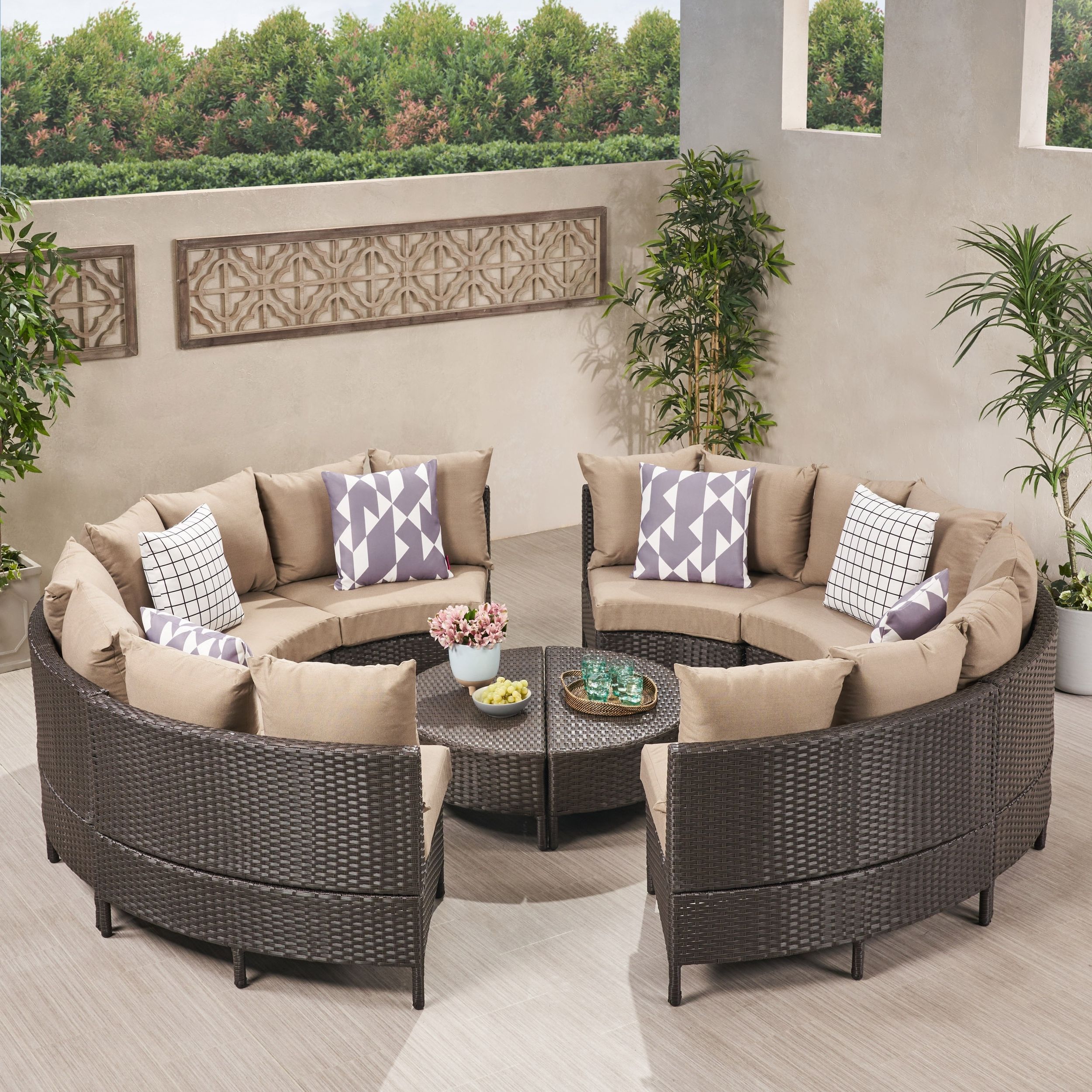 Newton All Weather Wicker Sectional Sofa Setchristopher Knight Home –  On Sale – – 20598608 With 2019 Outdoor Rattan Sectional Sofas With Coffee Table (Photo 4 of 15)
