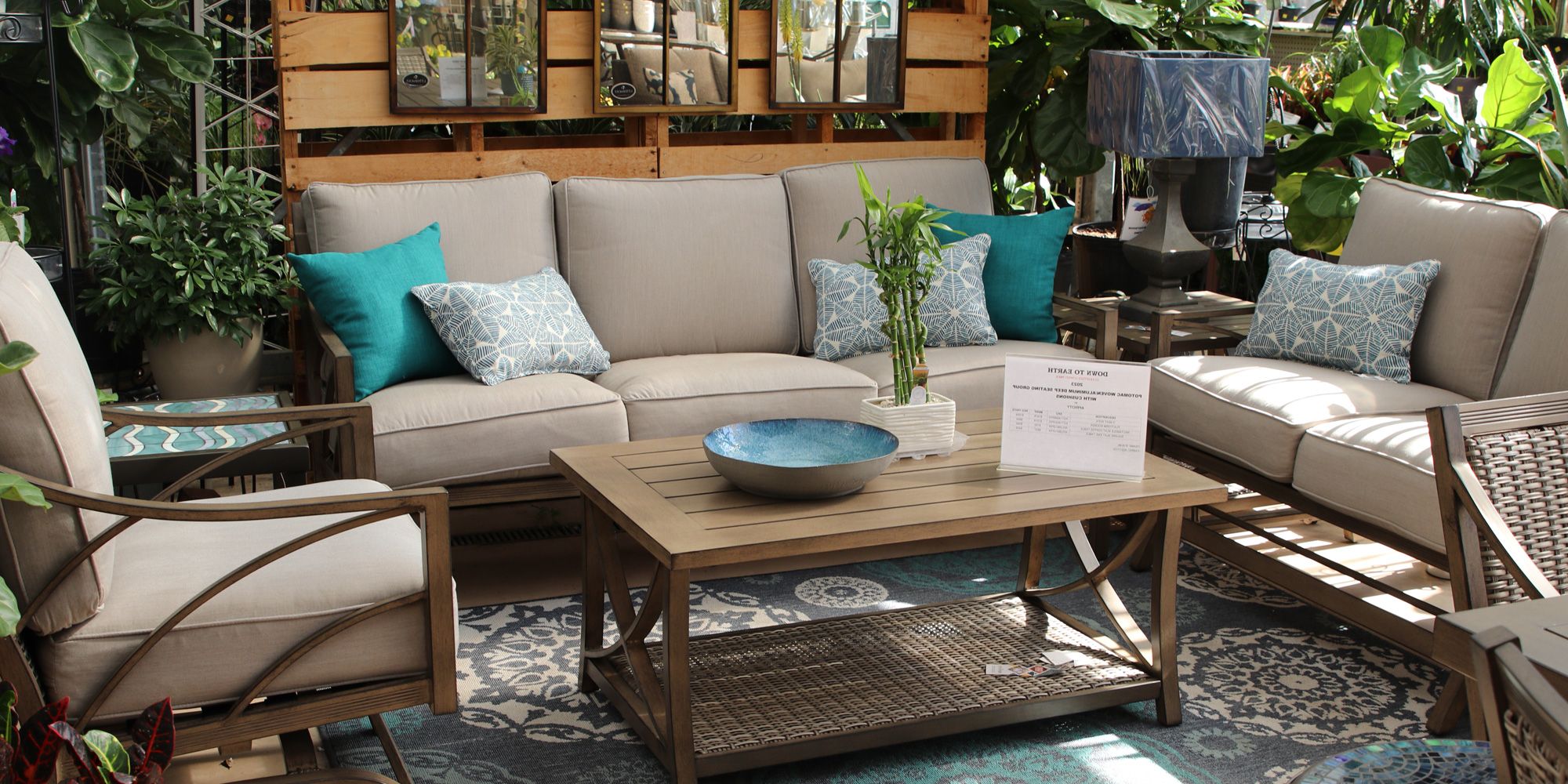 Outdoor Couch Cushions, Throw Pillows And Slat Coffee Table With Latest Outdoor And Patio Furniture – Down To Earth Living (View 9 of 15)