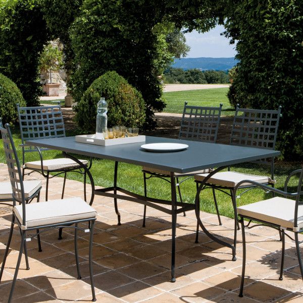 Outdoor Furniture Metal Rectangular Tables Inside Trendy Tosca Vermobil Fixed Rectangular Metal Table For Garden – Mobilclick (View 12 of 15)