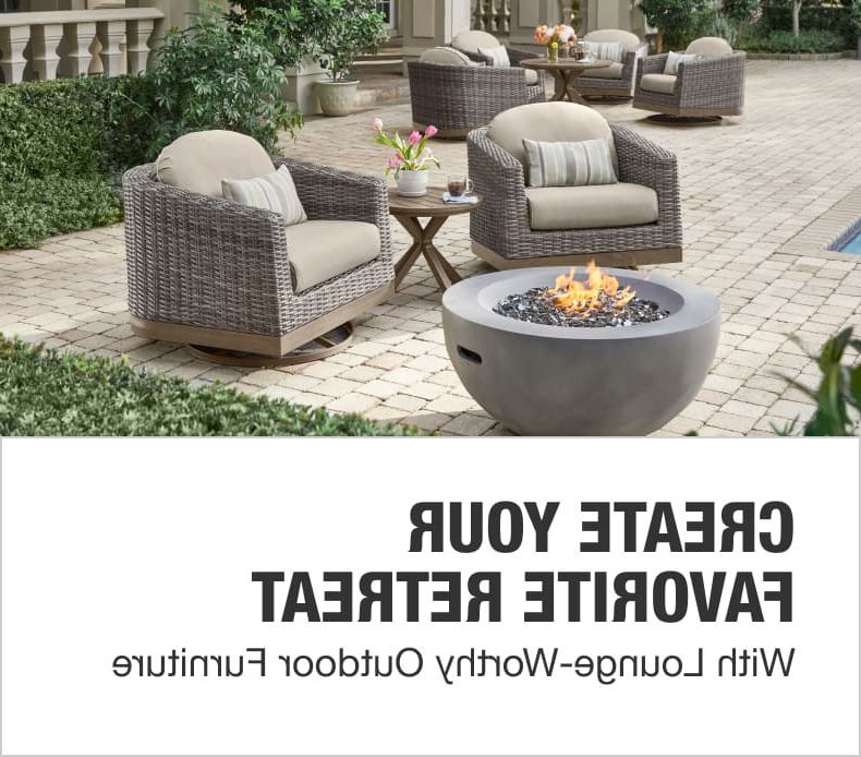 Outdoor Lounge Furniture – Patio Furniture – The Home Depot Intended For Most Current Outdoor 2 Arm Chairs And Coffee Table (Photo 15 of 15)