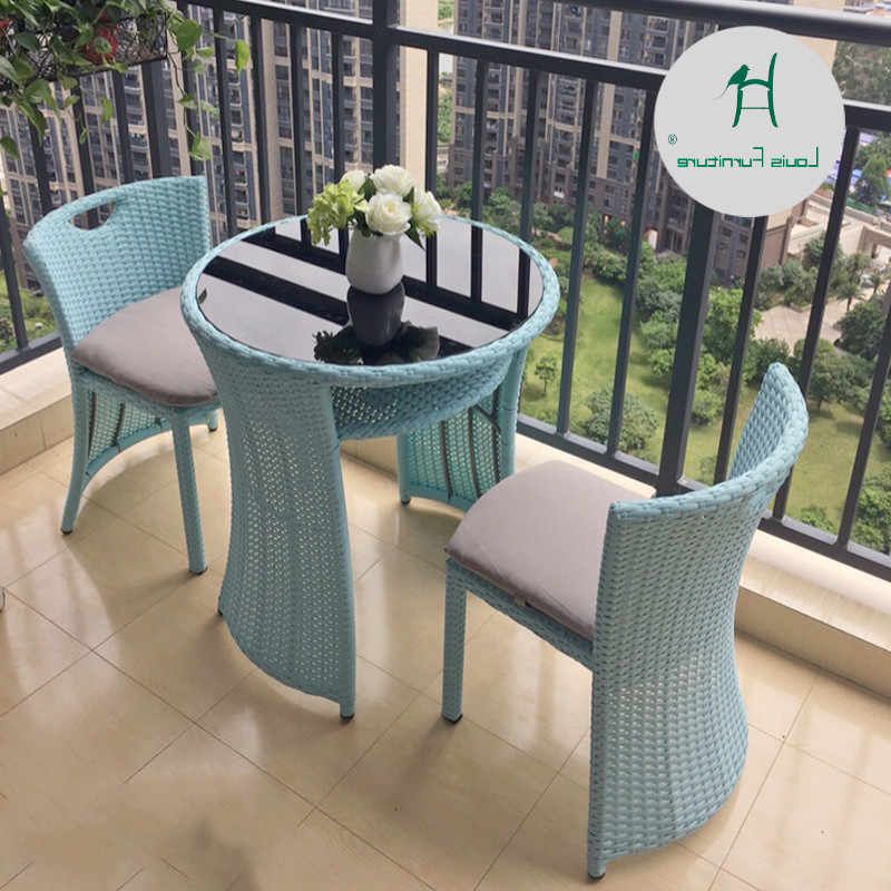 Popular Loveseat Tea Table For Balcony With Regard To Louis Fashion Garden Sets Outdoor Chairs Balcony Tea Table Rattan –  Aliexpress (Photo 9 of 15)