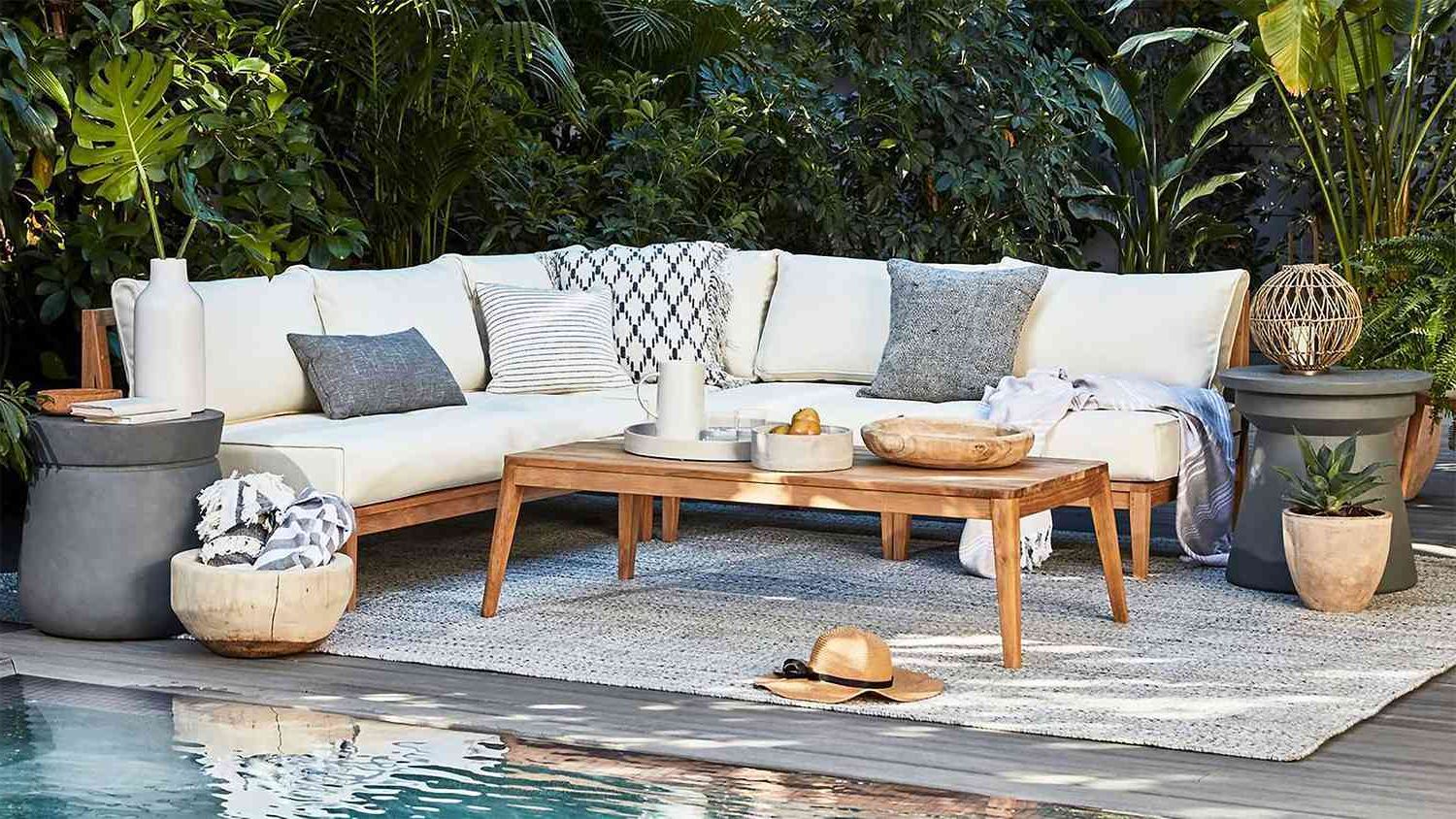 Preferred Outer's Outdoor Sectional Is More Comfortable Than My Indoor Couch For Outdoor Couch Cushions, Throw Pillows And Slat Coffee Table (View 2 of 15)
