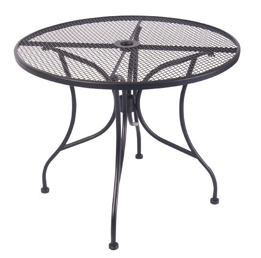 Recent Outdoor Furniture Steel Black Mesh Round Tables With Regard To Metal Table Patio Furniture (View 14 of 15)