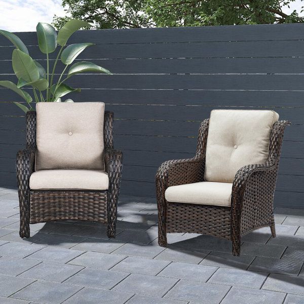 Wayfair Pertaining To All Weather Wicker Outdoor Cuddle Chair And Ottoman Set (Photo 10 of 15)