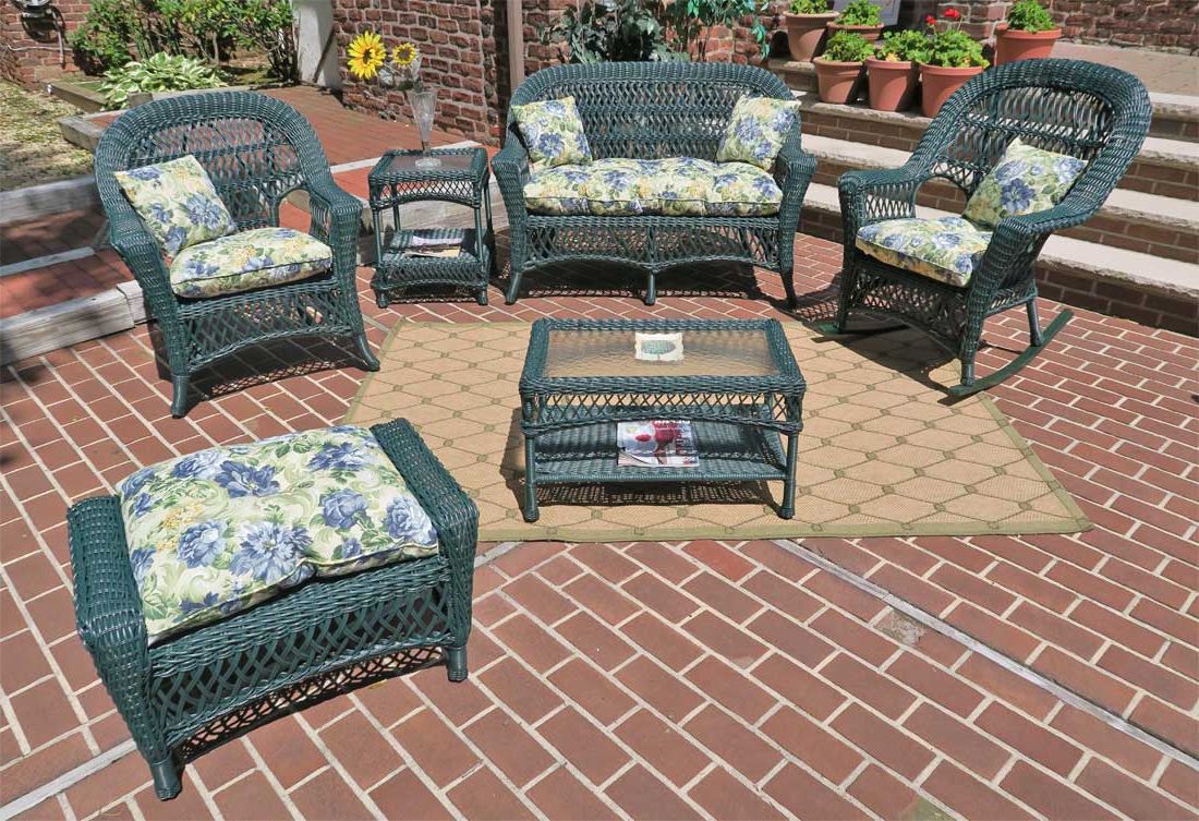 Well Known Hunter Green Madrid Outdoor Wicker Patio Sets—all Has Arrived. Just  Waiting For Cocktail Tables That Can Be Fed Exed To Follow (View 15 of 15)