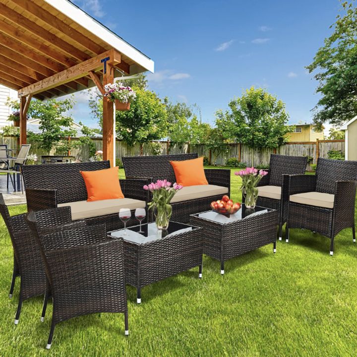 Well Liked 8 Pcs Outdoor Patio Furniture Set Intended For The Best Patio Furniture From Walmart Perfect For Summer: Shop Dining Sets,  Tables, Outdoor Chairs And More (View 8 of 15)