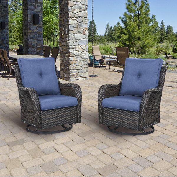Well Liked Outdoor Wicker Swivel Glider (Photo 8 of 15)